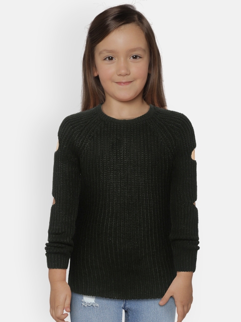 

LC Waikiki Girls Black Ribbed Pullover Sweater