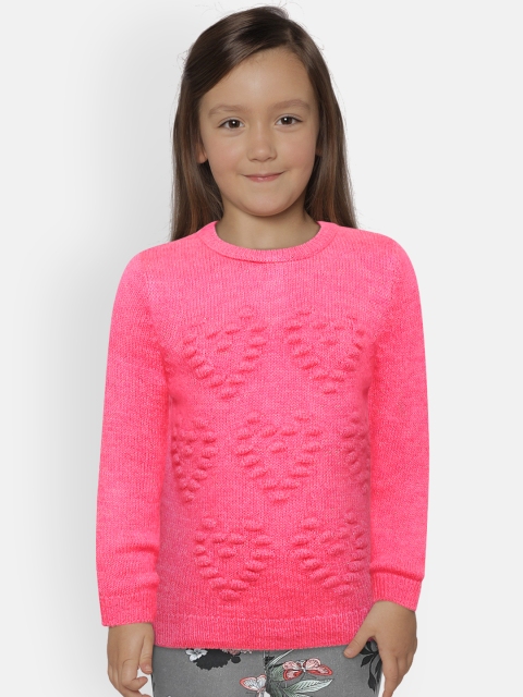 

LC Waikiki Girls Pink Self Design Pullover Sweater