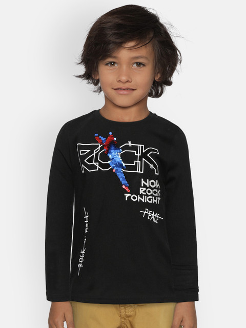 

LC Waikiki Boys Black & White Printed Round Neck T-shirt