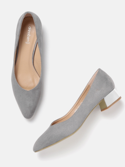 

DressBerry Women Grey Solid Pumps