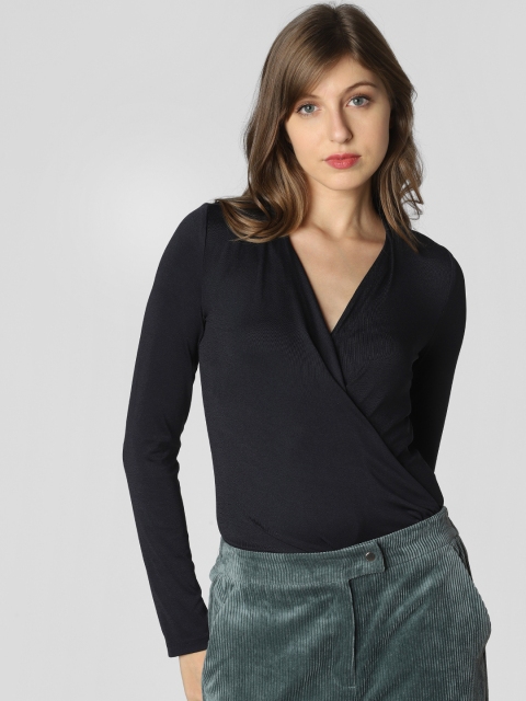 

Vero Moda Women Navy Blue Solid Body Suit