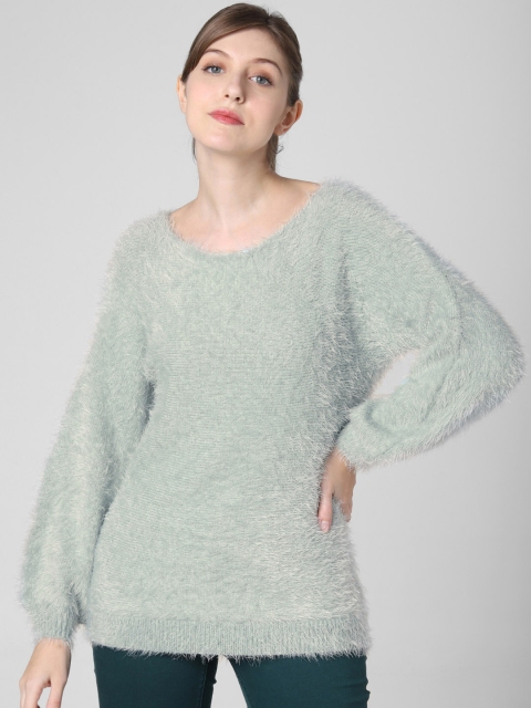 

Vero Moda Women Sea Green Solid Sweater