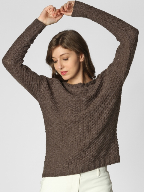 

Vero Moda Women Brown Self Design Sweater
