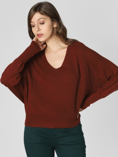 

Vero Moda Women Rust Brown Solid Sweater