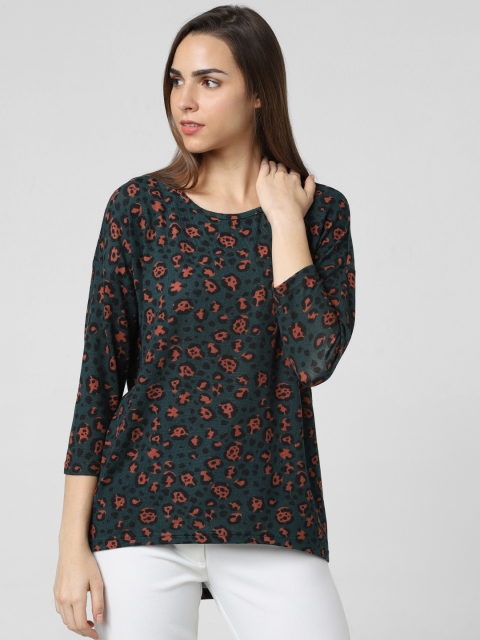 

Vero Moda Women Green Printed Round Neck T-shirt