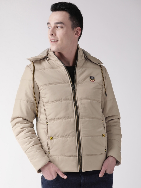 

Fort Collins Men Beige Solid Hooded Padded Jacket
