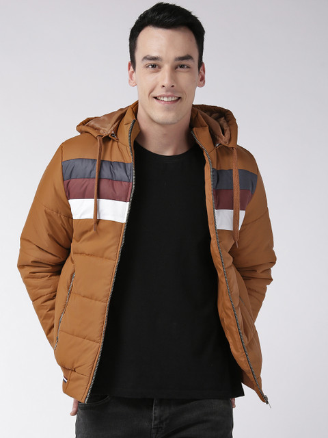 

Fort Collins Men Brown Solid Padded Bomber Jacket