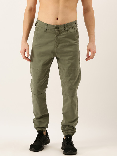 

Moda Rapido Men Olive Green Regular Fit Solid Joggers