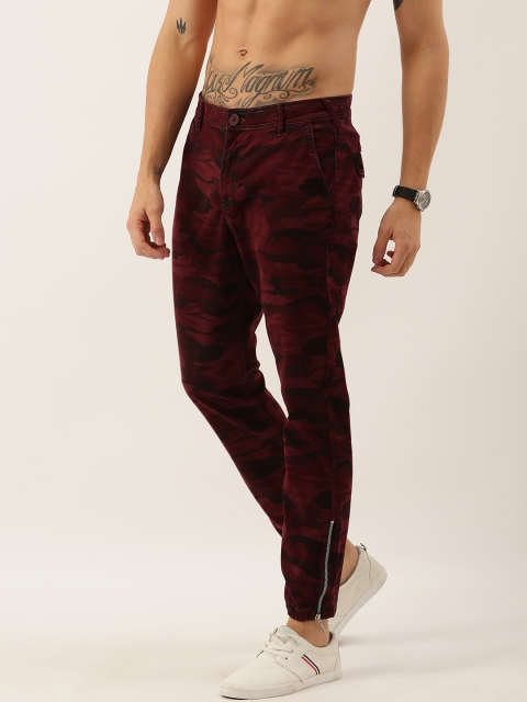 

Moda Rapido Men Maroon Regular Fit Printed Denim Joggers