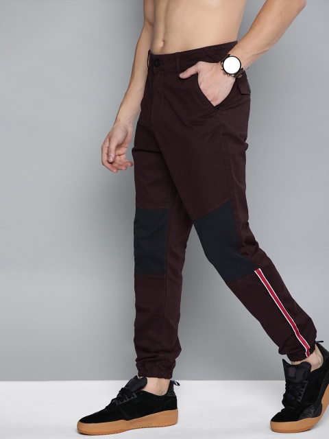 

HERE&NOW Men Maroon Regular Fit Solid Joggers
