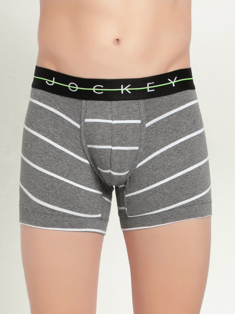 

Jockey Men Charcoal Grey & White Striped Trunks NY02-0105-NYC09