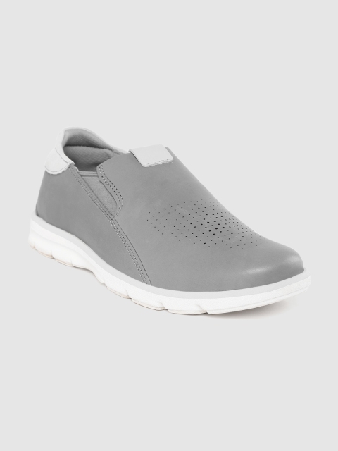 

Collection by Clarks Men Grey Leather Perforated Slip-On Sneakers