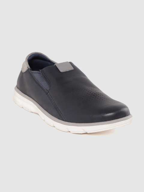 

Collection by Clarks Men Navy Blue Leather Perforated Slip-On Sneakers