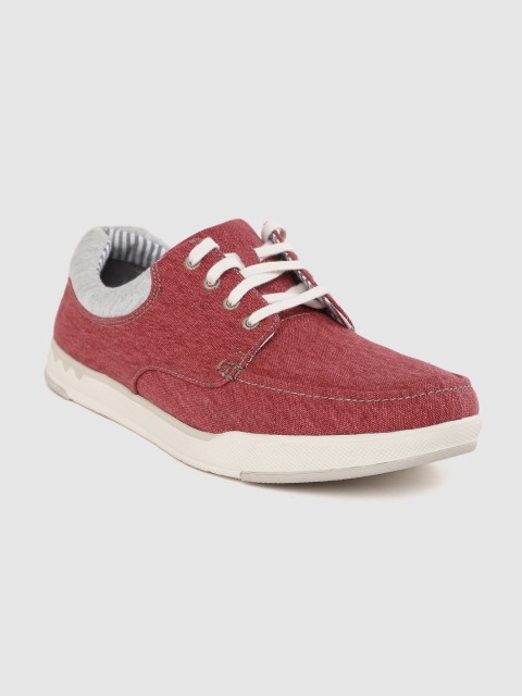 

Clarks Men Rust Red Solid Sneakers
