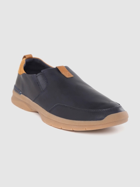 

Clarks Men Navy Blue Leather Slip-On Sneakers