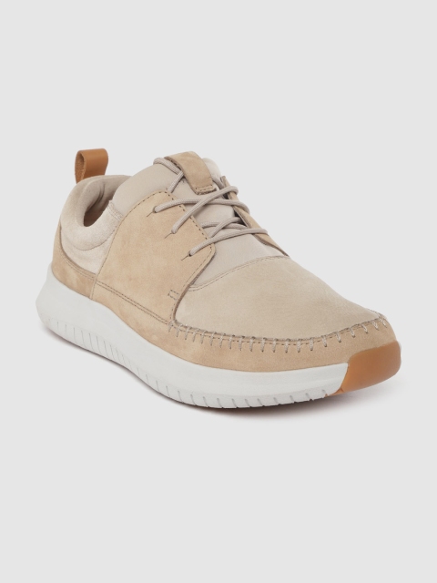 

Clarks Men Camel Brown & Beige Nubuck Sneakers