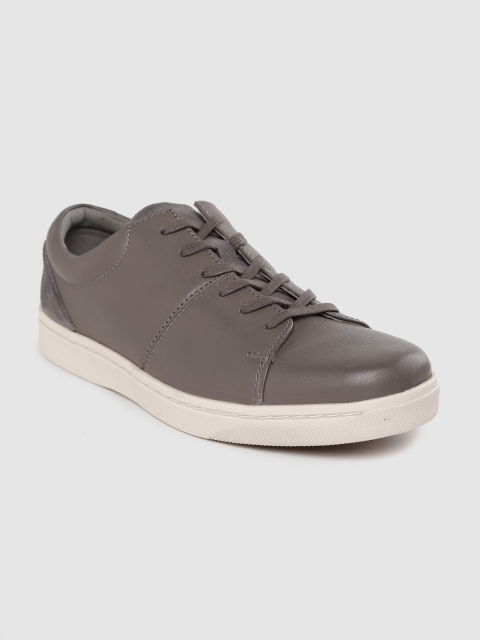

Clarks Men Charcoal Grey Leather Sneakers