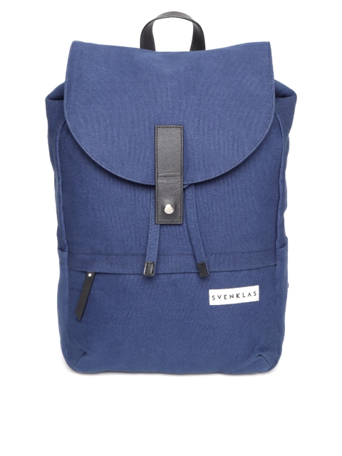 

SVENKLAS Unisex Navy Blue Solid Laptop Backpack