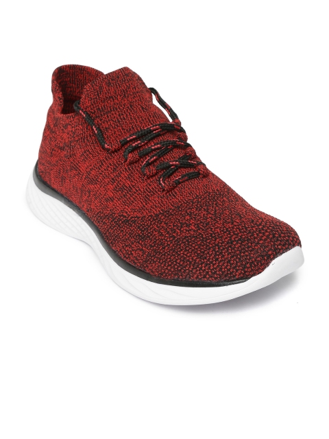 

OFF LIMITS Men Red & Black Woven Design Running Shoes