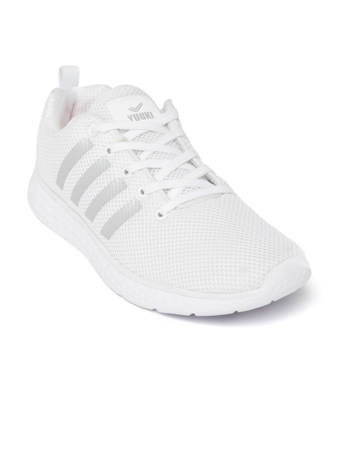 

Yuuki Men White Solid Running Shoes