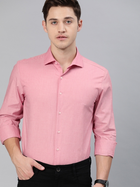 

IVOC Men Pink Slim Fit Solid Smart Casual Shirt