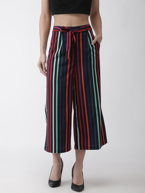 

WISSTLER Women Multicoloured Striped Straight Cropped Palazzos, Multi