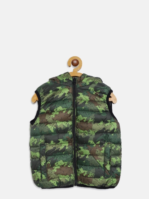 

LC Waikiki Boys Green Camouflage Print Hooded Puffer Jacket