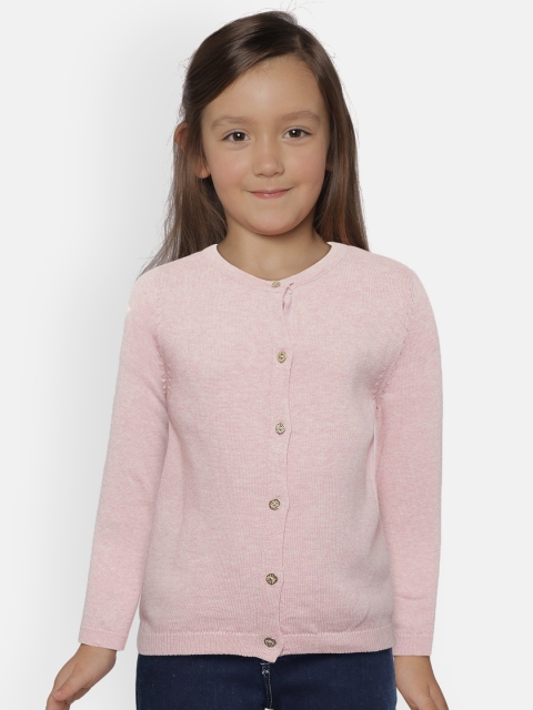 

LC Waikiki Girls Pink Solid Cardigan