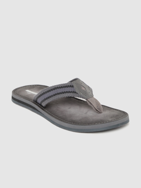 

Unstructured by Clarks Men Charcoal Grey & Black Striped Comfort Sandals