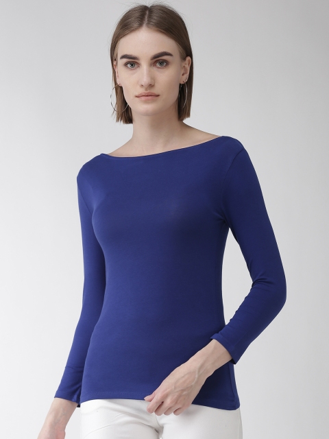 

Marks & Spencer Women Navy Blue Solid Fitted Top