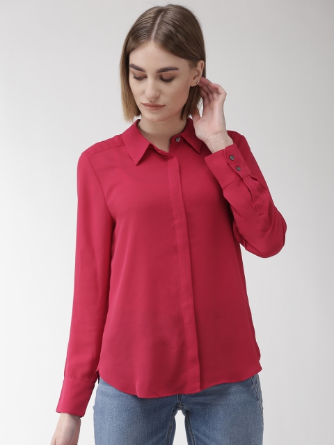 

Marks & Spencer Women Red Regular Fit Solid Casual Shirt