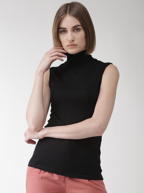 

Marks & Spencer Women Black Solid Fitted Top