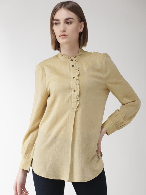 

Marks & Spencer Women Beige Solid Shirt Style Top