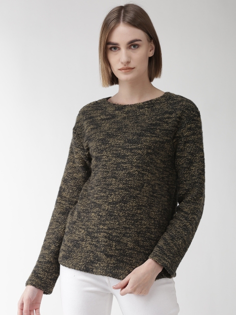 

Marks & Spencer Women Black & Beige Self Design Pullover Sweater
