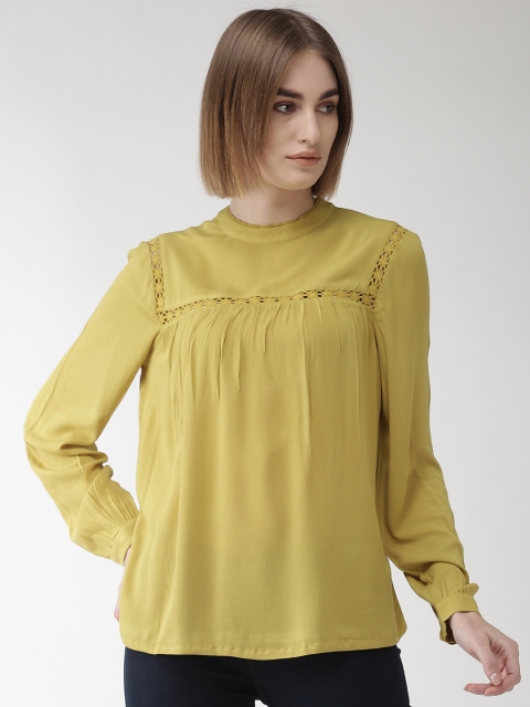 

Marks & Spencer Women Mustard Yellow Solid Top