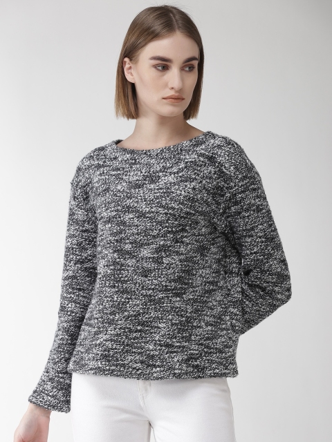 

Marks & Spencer Women Black & Grey Self Design Pullover Sweater
