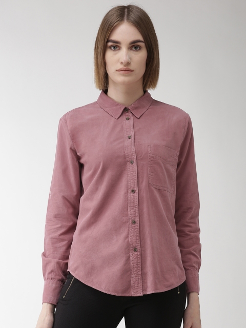 

Marks & Spencer Women Pink Regular Fit Corduroy Solid Casual Shirt