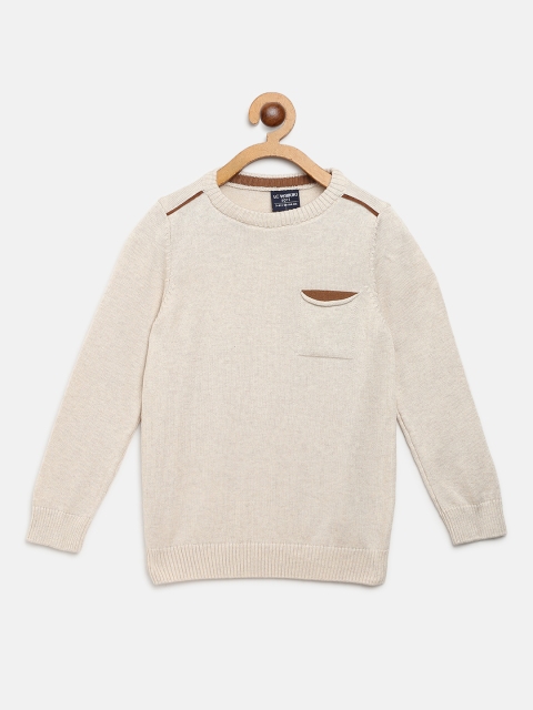 

LC Waikiki Boys Beige Solid Pullover Sweater