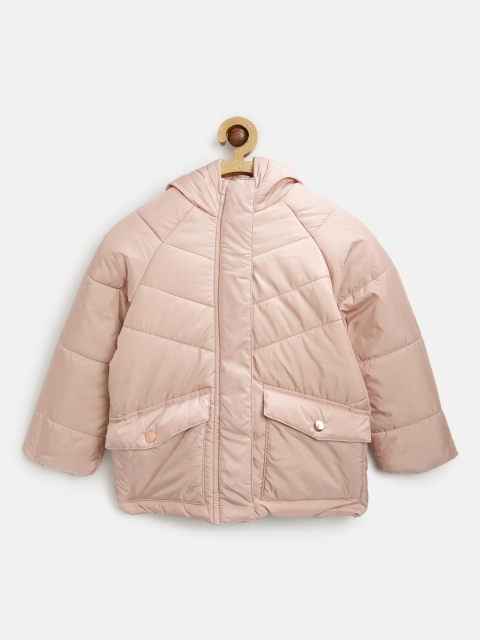 

LC Waikiki Girls Dusty Pink Solid Hooded Padded Jacket