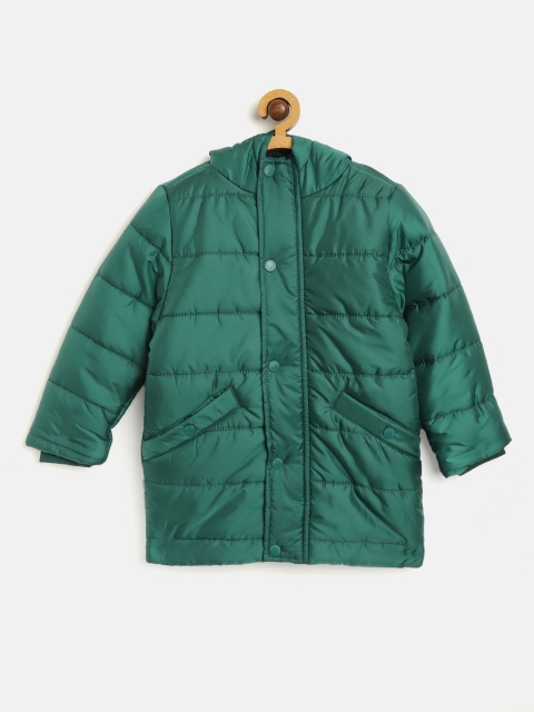 

LC Waikiki Boys Green Solid Hooded Padded Jacket