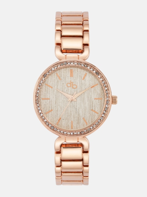 

DressBerry Women Rose Gold Embellished Analogue Watch DB18-31B