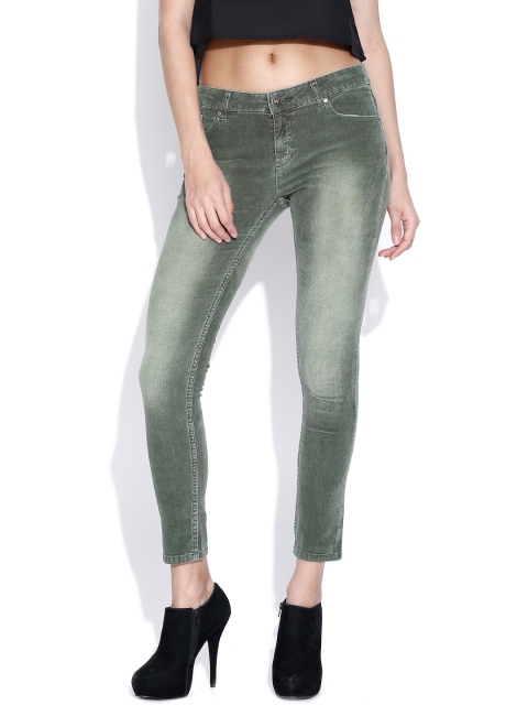 

American Swan Olive Green Slim Corduroy Trousers