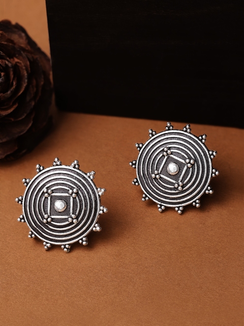 

Rubans Silver-Toned Classic Studs