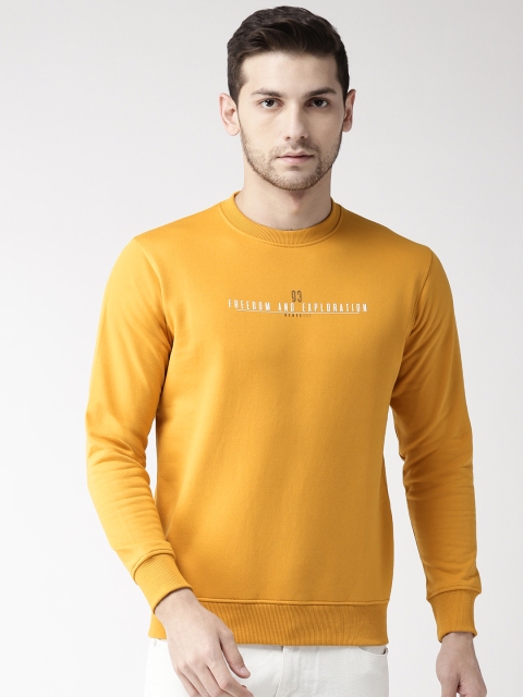 

Richlook Men Mustard Yellow Solid Sweatshirt