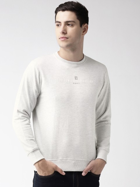 

Richlook Men Grey Melange Solid Sweatshirt