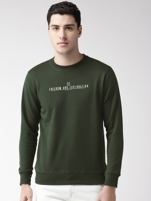 

Richlook Men Green Solid Sweatshirt