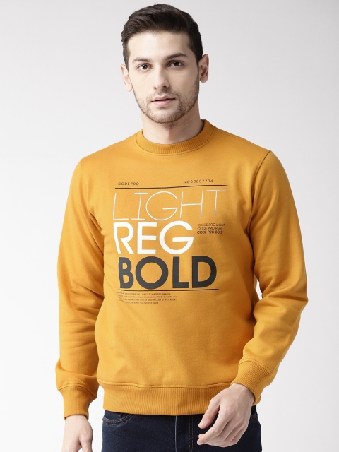 

Richlook Men Mustard Yellow Printed Sweatshirt