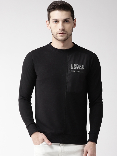 

Richlook Men Black Solid Sweatshirt