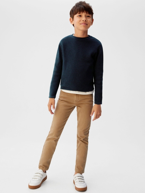 

Mango Kids Boys Navy Blue Self Design Pullover Sweater