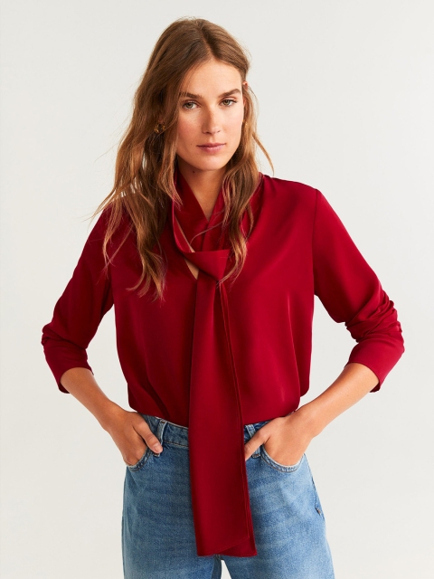 

MANGO Women Red Solid Top